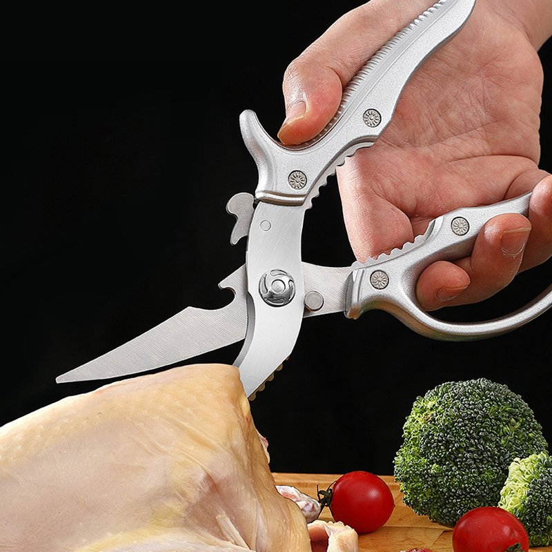 Multifunctional Kitchen Shears – 3Cr13 Stainless Steel, ABS Grip & Safety Lock