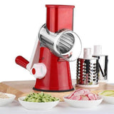 Optimized Product Title: **Rotierender Gemüseschneider mit 3 Edelstahl-Trommeln – Vielseitiger Küchenhelfer für schnelles und einfaches Schneiden, Reiben und Zerkleinern von Gemüse** 

This title includes relevant keywords and phrases that can help improv