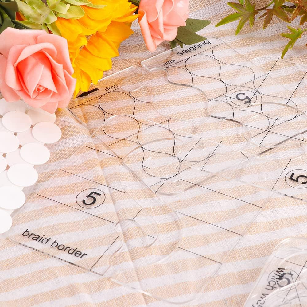 Free-Motion Quilting Stencil Set – 11 Acrylic Templates & Machine Guide
