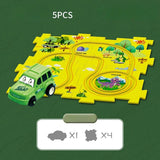 Kids Puzzle Road Play Set – Toy Car, Traffic Signs & 47×25cm Track