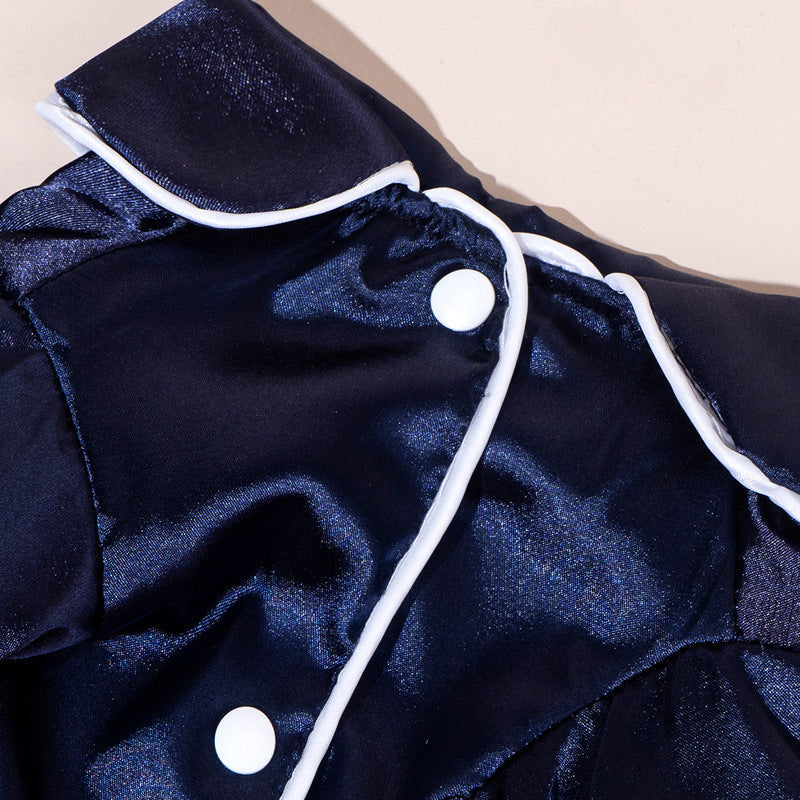 Pet Pajamas – Satin-Finish Acrylic, Snap Buttons & Sizes XS–XL for Dogs & Cats