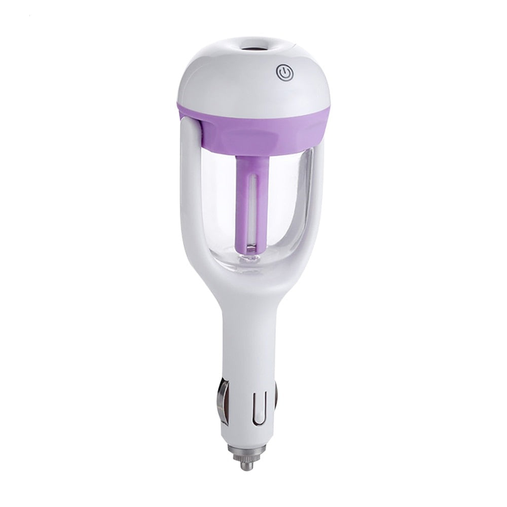 Car Humidifier with Aromatherapy – Ultrasonic, 2h Timer & 12V Cigarette Lighter