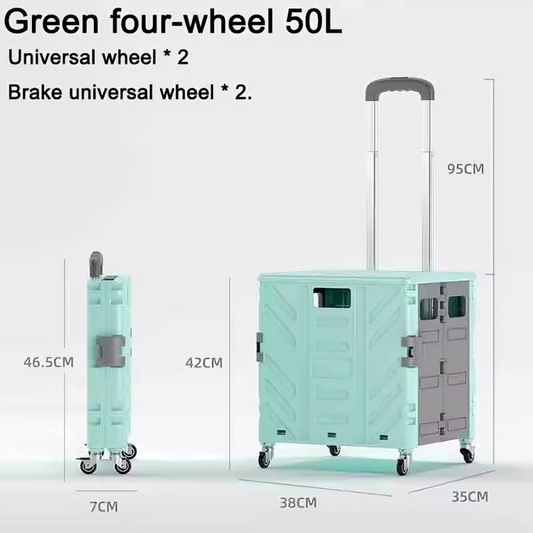 Folding Stair-Climbing Trolley Cart – 50/75L, Multi-Wheel & Collapsible