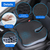 BowLift | Ergonomic Seat Cushion Triacomfort | Triangular Shape with Memory Foam | Breathable & Pressure-Relieving | For Car & Office