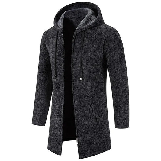 Stylische Elias Herrenjacke - Mittellang mit Kapuze & Wattiertem Fleece für Optimalen Komfort