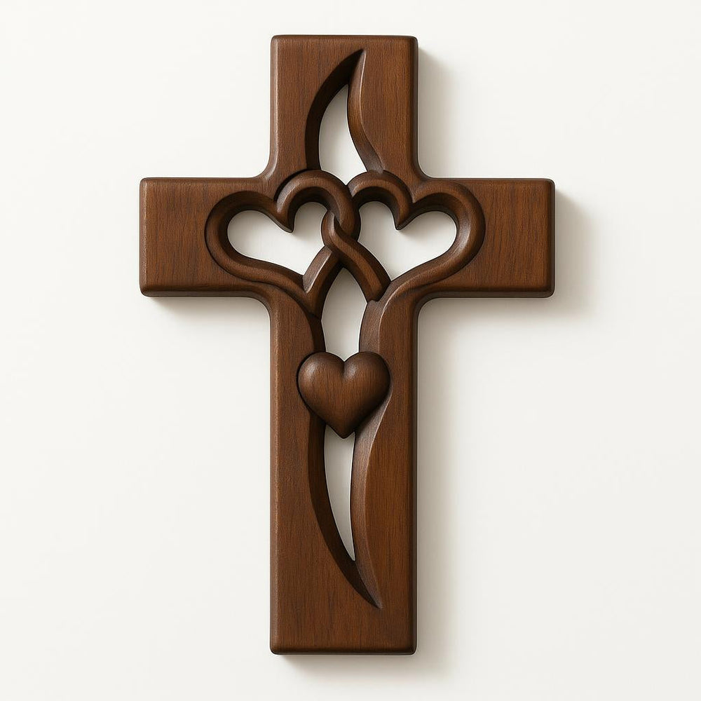 Enhanced Product Title: "Holzkreuz Wanddeko mit Verschlungenen Herzen – Rustikale Wandkunst für Romantische Dekoration" 

This title includes relevant keywords while providing additional context to attract potential buyers.
