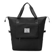 Foldable Travel Duffel Bag – Wet Compartment, 20-35L Capacity & Trolley Strap