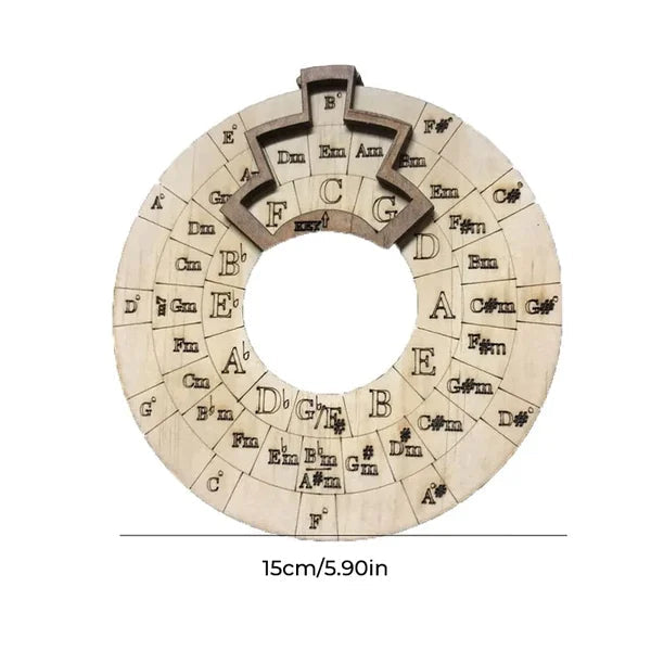 Wooden Chord Wheel – Music Theory Aid for Piano, Guitar & Keyboard
