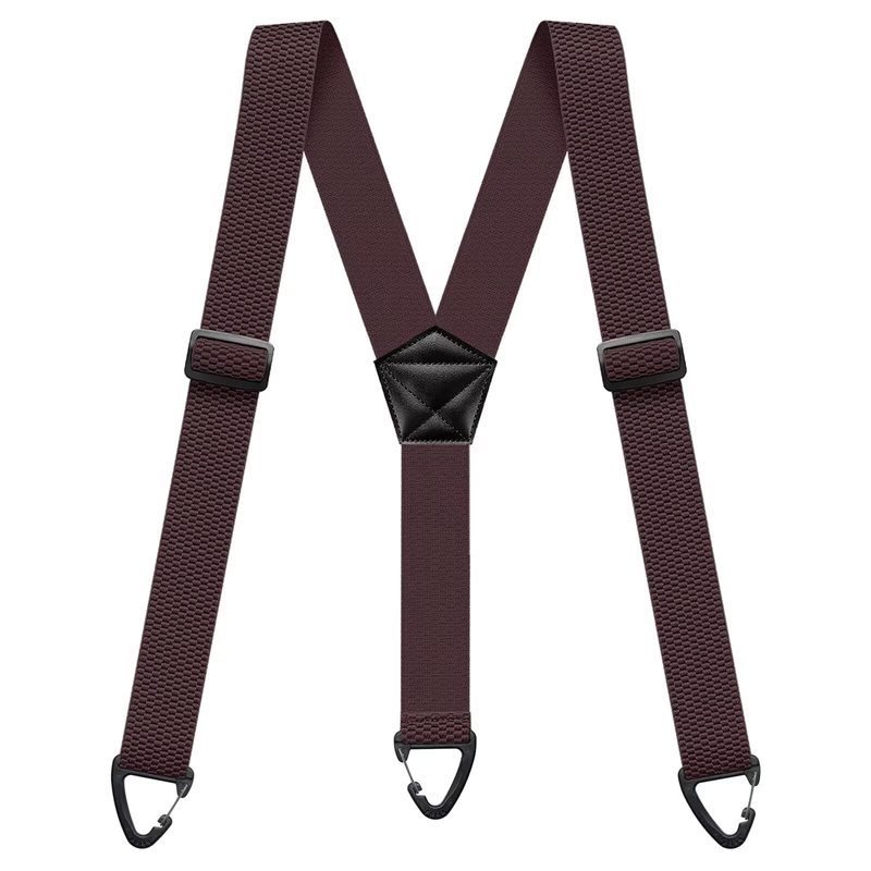 Men's Adjustable Y-Back Suspenders – 3.8cm Padded Straps, 120cm Length & Strong Clips