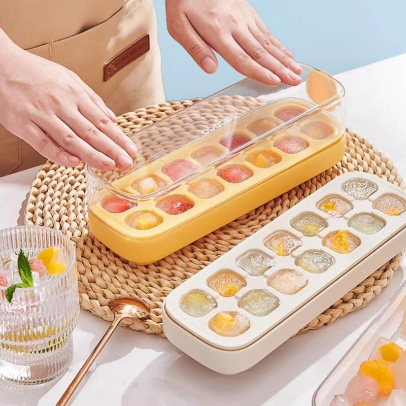 Ice Cube Tray with Push Mechanism