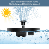 Solar Fountain Pump – Cordless, Interchangeable Nozzles, LED Option