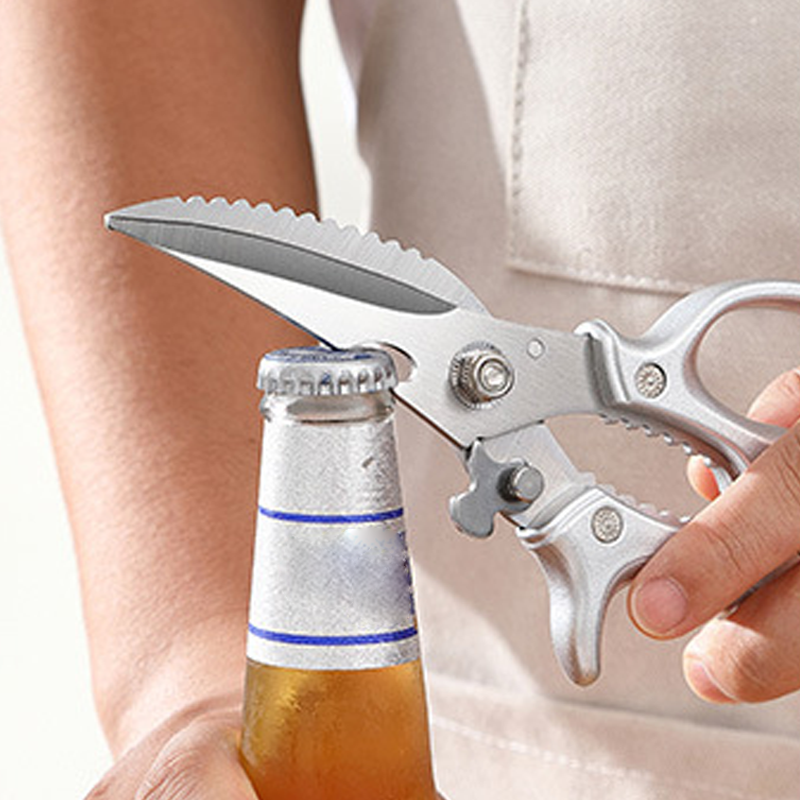 Multifunctional Kitchen Shears – 3Cr13 Stainless Steel, ABS Grip & Safety Lock