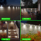 Solar Wall Lights – 6-Pack, IP44 Waterproof, Stainless Steel & Auto Dusk-to-Dawn