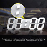 3D LED Digital Wall Clock – 38cm, Remote Control & Temperature Display