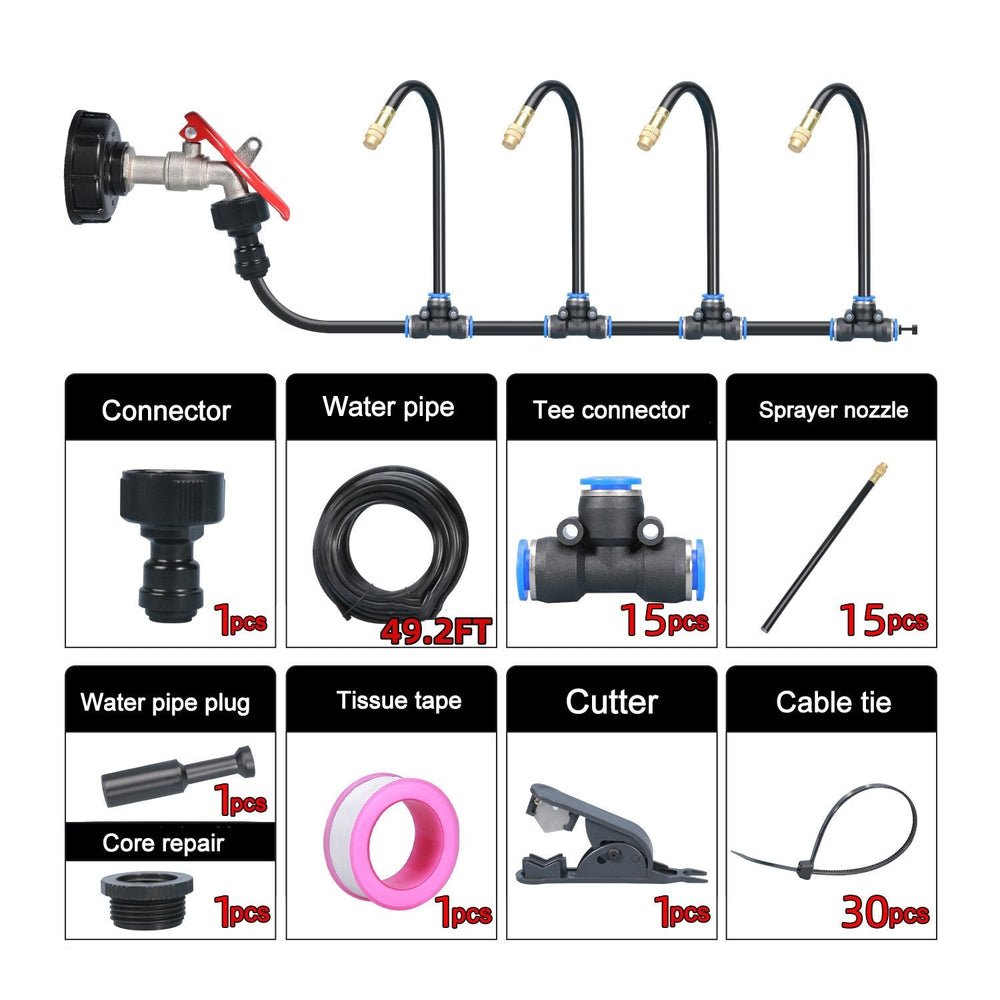 Drip Irrigation System – 360° Adjustable Sprayers, 12mm PE Tubing & 5-20m Lengths