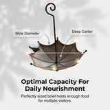 Hanging Umbrella Birdbath – Rust-Proof Iron, 28×23.5cm & Bronze Finish