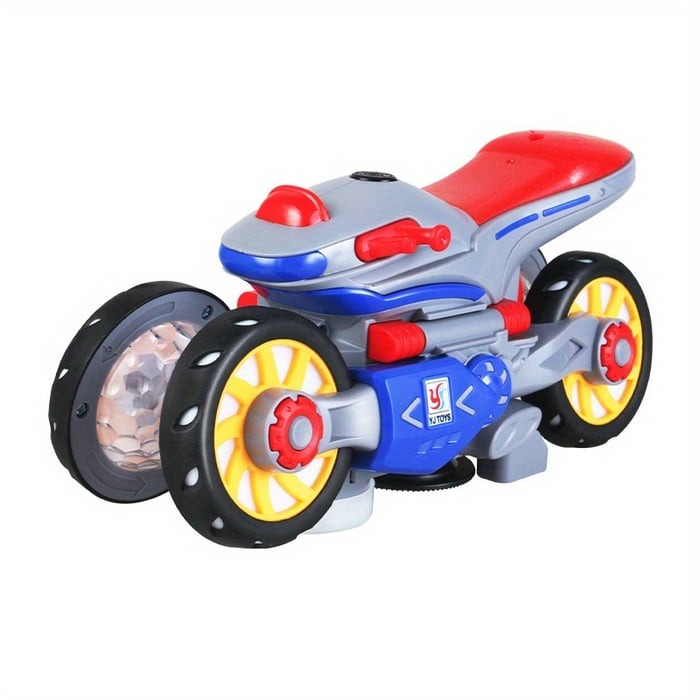 Electric Motorcycle Toy – 360° Rotation, LED Lights & Music for Kids 3+