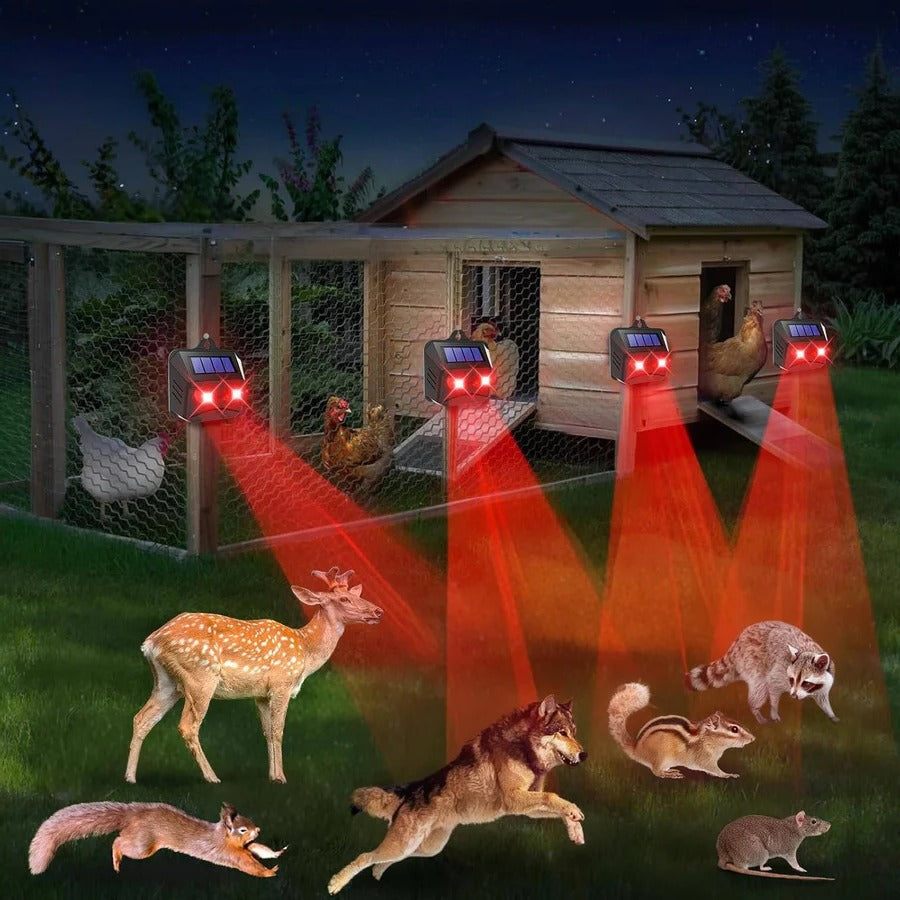 Solar Ultrasonic Animal Repeller – LED Flash, Weatherproof & 2-Pack Garden Set