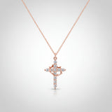 Cross Necklace Crown Pendant Gold Silver Faith Jewelry