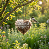Optimized Product Title: "Herzförmiger Vogelnestmaterial Halter mit Aufhängekette – Ideal für Vogelhäuser und Garten Dekoration" 

This title includes relevant keywords while also providing additional context to attract potential buyers.