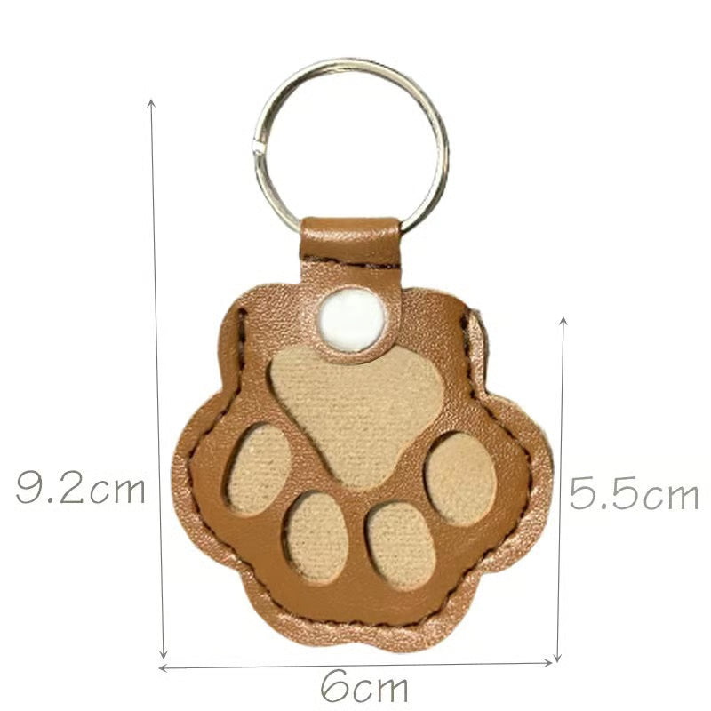 Paw-Shaped Keychain – PU Leather, 5.5cm, Keepsake Storage Compartment