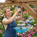 Hanging Solar Bird Bath Fountain – Wireless, Weatherproof & 25.5cm Glass Bowl