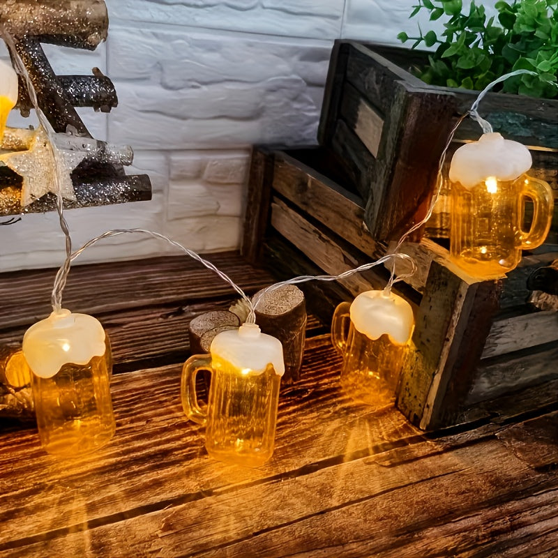 2-Pack LED Beer Mug String Lights - LichterBier Oktoberfest 2025