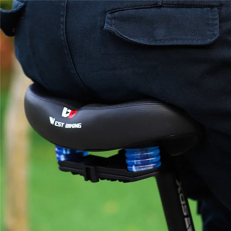 Extra Wide Bike Saddle – Ergonomic, Breathable & Shock-Absorbing, Universal Fit