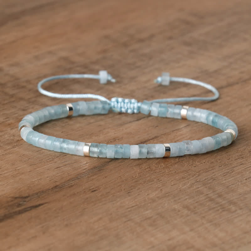 Seraphina – Braided Bracelet with 2.4mm Natural Stone Beads