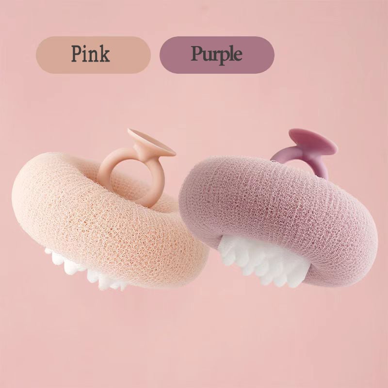 Exfoliating Shower Sponge – Massage Beads, Ring Handle & Suction Hook