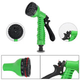 Expandable Garden Hose with 7-Function Spray Nozzle – 3x Stretch, Green & Standard Fittings