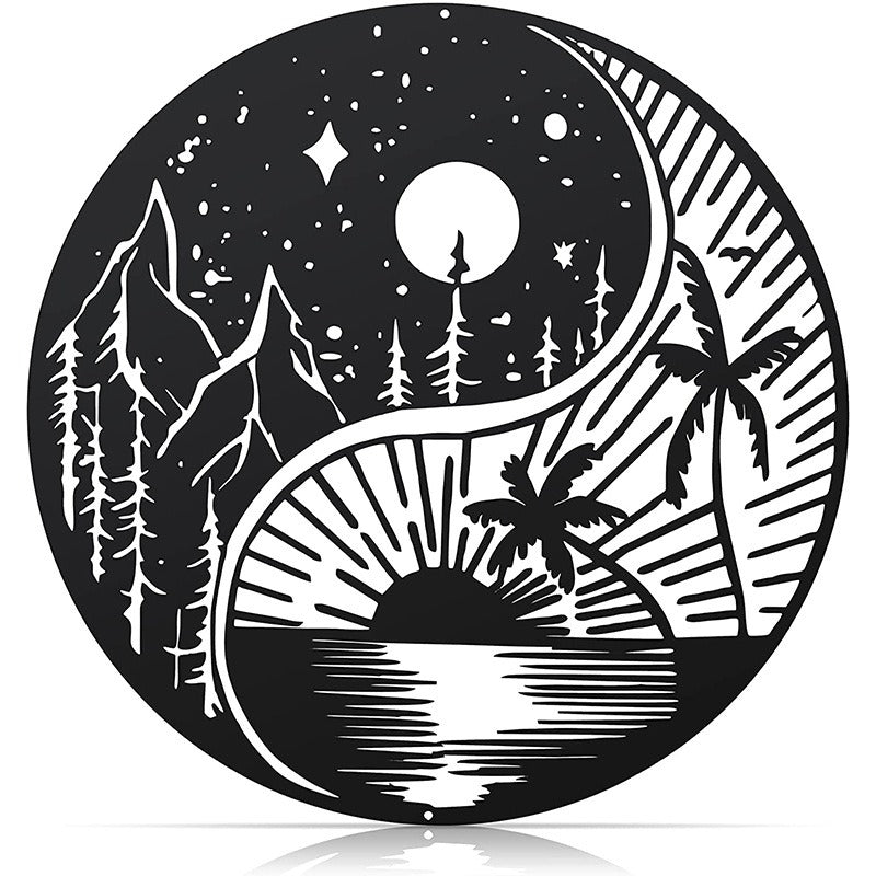Tree of Life Metal Wall Art – Black Steel, Ø29cm & Bird Family Design