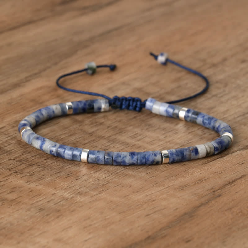 Seraphina – Braided Bracelet with 2.4mm Natural Stone Beads