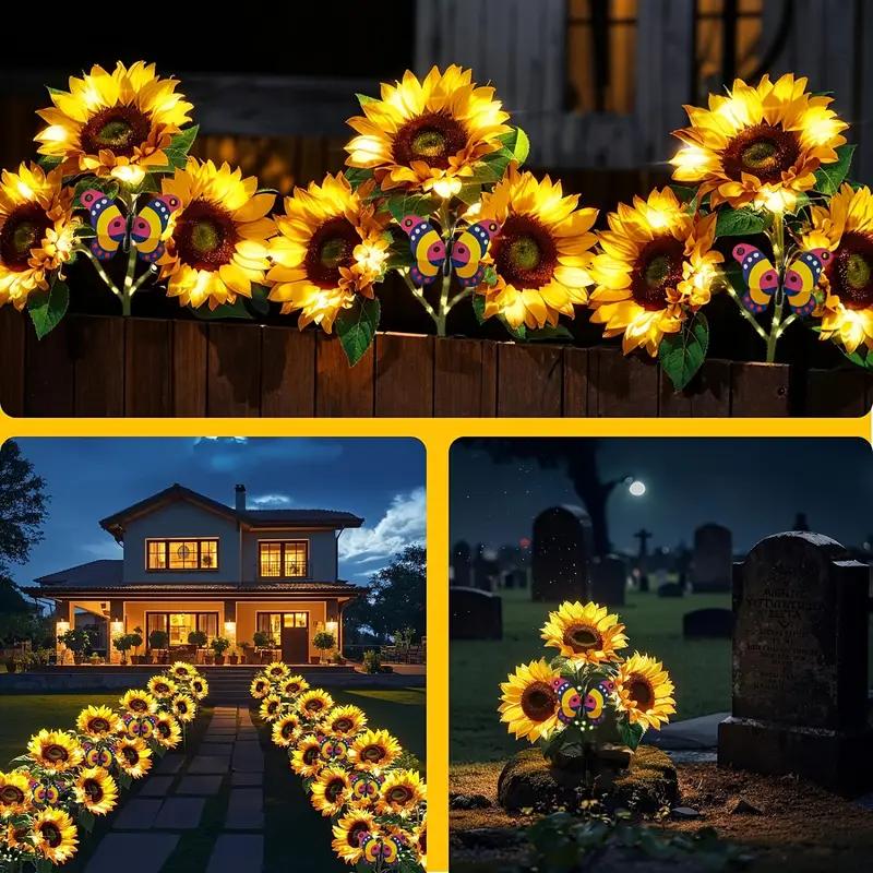 Solar Sunflower Garden Stake Light – IP65 Waterproof, 74 cm & Warm White LED