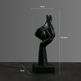 Abstract Face Sculpture – Resin, 17×6.5×5cm, Gold, Black or White Home Decor