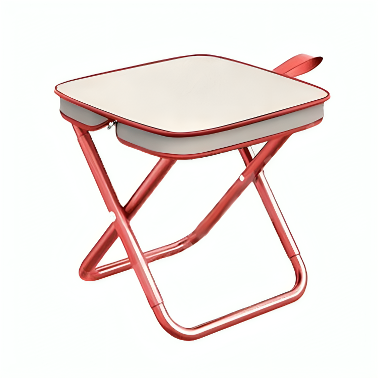Folding Camping Stool – Stainless Steel, Holds 100kg, Compact 26×6cm, Portable