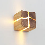 WoodAura Wall Light | Hand-Carved Solid Wood Resin Design