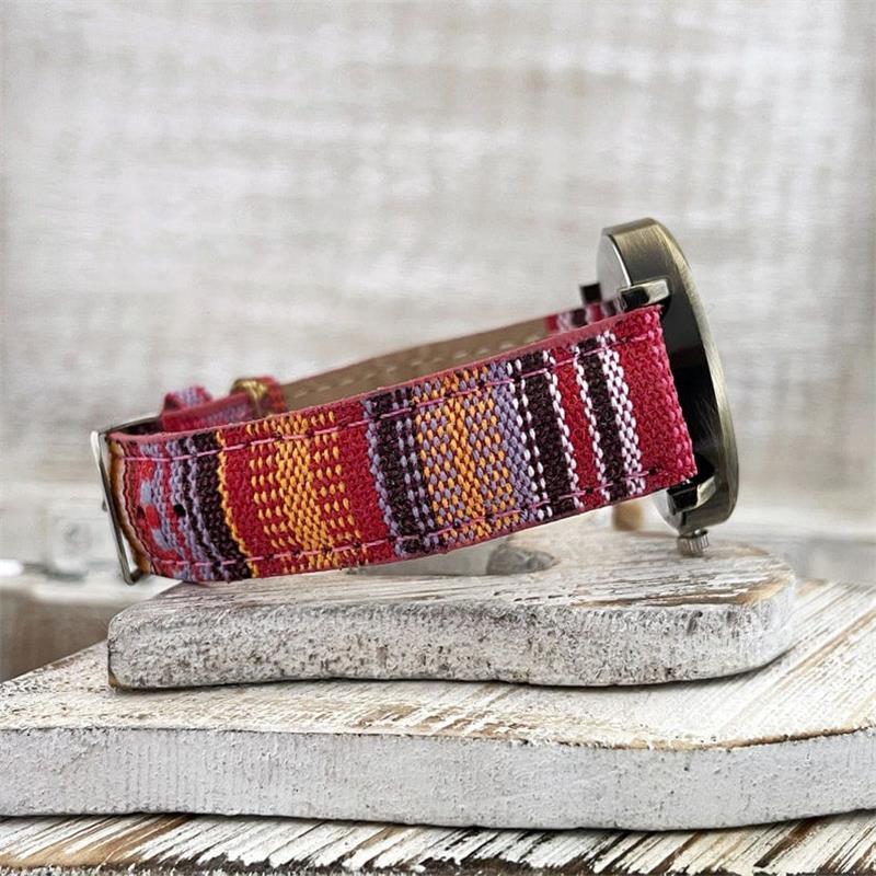 Watch with Multicolor Rainbow Pattern & Braided Band - Elyvra