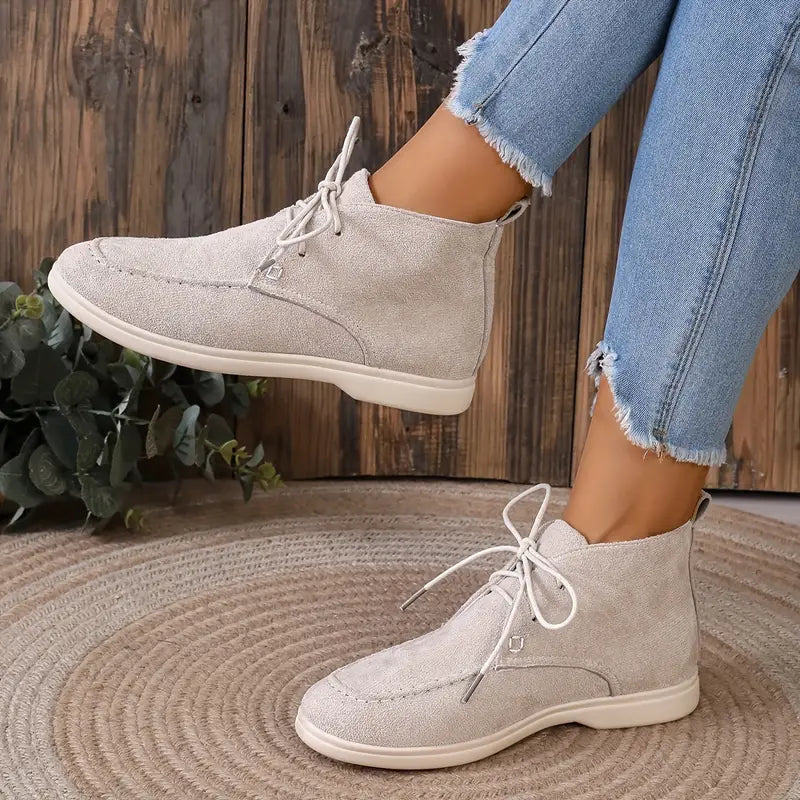 Maxime modern leather women's shoes - Beige White