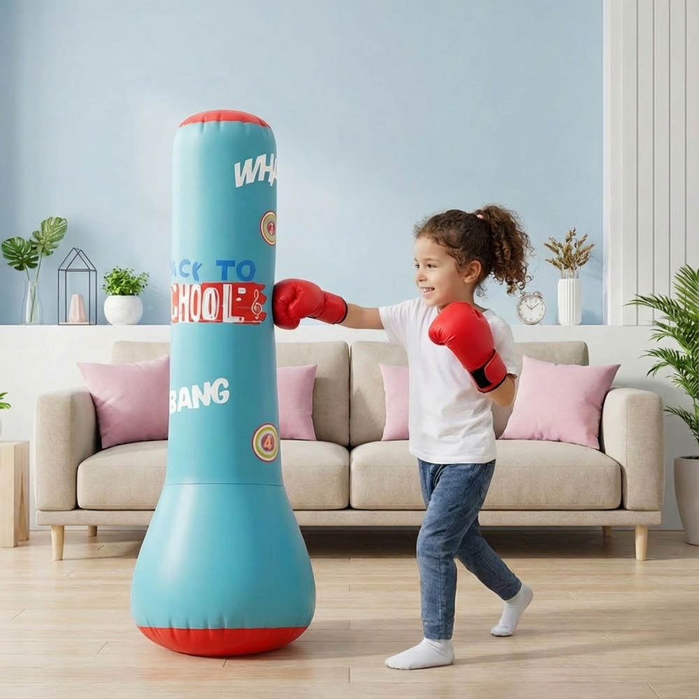 Kids Inflatable Punching Bag – Water Base, Padded Surface & Indoor Outdoor Use