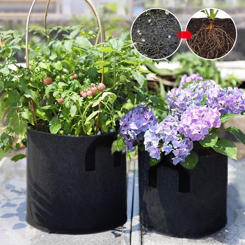 Felt Grow Bags – Breathable Fabric, Drainage & 4-26L with Handles