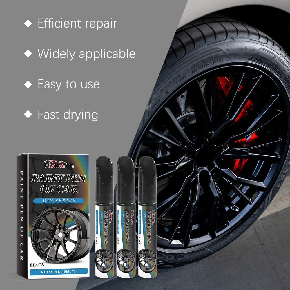 Wheel Rim Repair Paint Pen Set – Black, 3×10ml & Waterproof Touch-Up