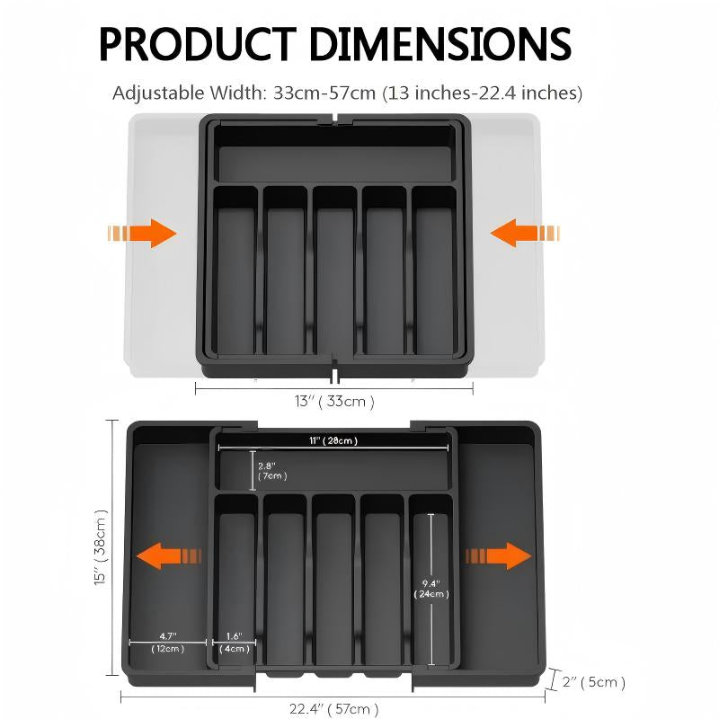 Optimized Product Title: **Verstellbarer Besteck-Schubladenorganizer – Ausziehbar 33–57 cm für optimale Küchenorganisation** 

This title includes relevant keywords and emphasizes the product's features for better visibility in Google Shopping.