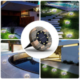 Solar Garden Pathway Lights – 12 LEDs, Warm White & Set of 8 with Ground Stakes