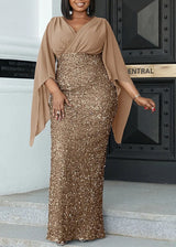 Chic Plus-Size Midi Dress for Fall Banquets - Elegant Autumn Fashion