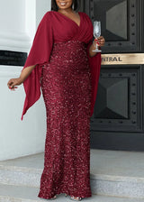 Chic Plus-Size Midi Dress for Fall Banquets - Elegant Autumn Fashion