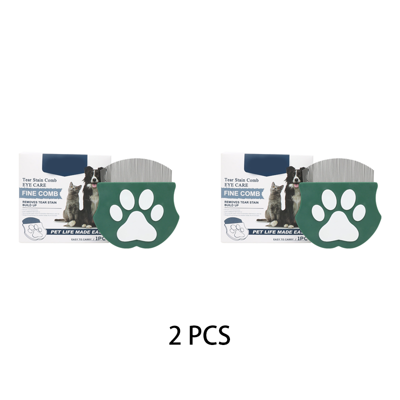 Pet Grooming Comb – Fine Metal Teeth, Ergonomic Paw Handle & Multi-Color