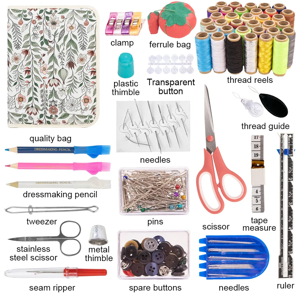 Complete Sewing Kit – Storage Box, Thread, Needles & Repair Tools