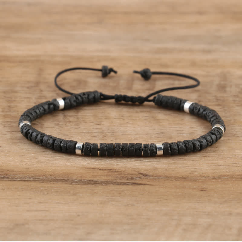 Seraphina – Braided Bracelet with 2.4mm Natural Stone Beads
