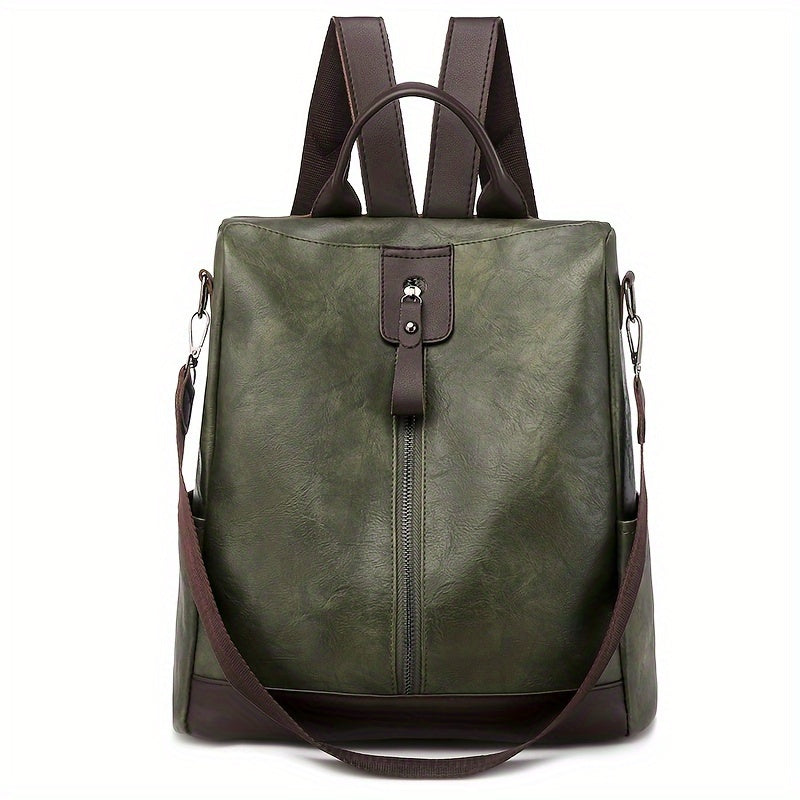 Anti-Theft Backpack – Women's Vegan Leather, Hidden Zippers & Water-Resistant